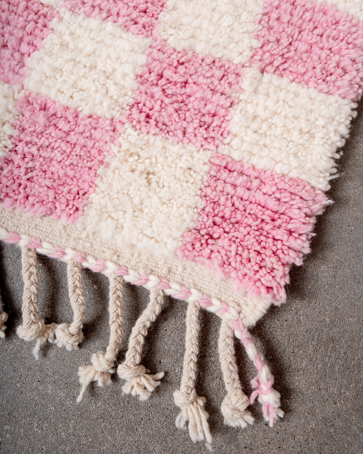 odern, designer, handcrafted Berber rug from Morocco. Beniourain carpet with beautiful colours and patterns and fluffy wool texture.